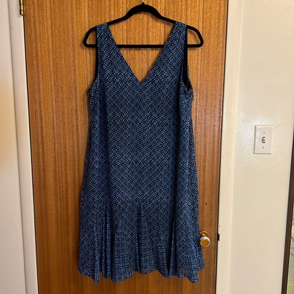 Ralph Lauren Blue Geometric Drop-waist Summer Dress